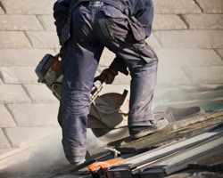 Cutting roof tiles to size